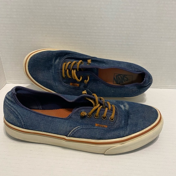 Vans Denim Off The Wall Mens Size 10 woth Leather Ties. - Picture 2 of 5